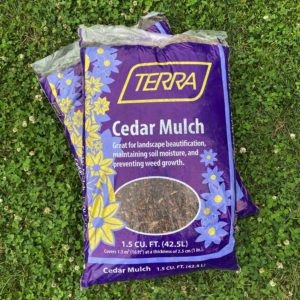 TERRA Cedar Mulch - Natural, Black or Red (1.5 cu ft) SAVE with 5 or more bags!