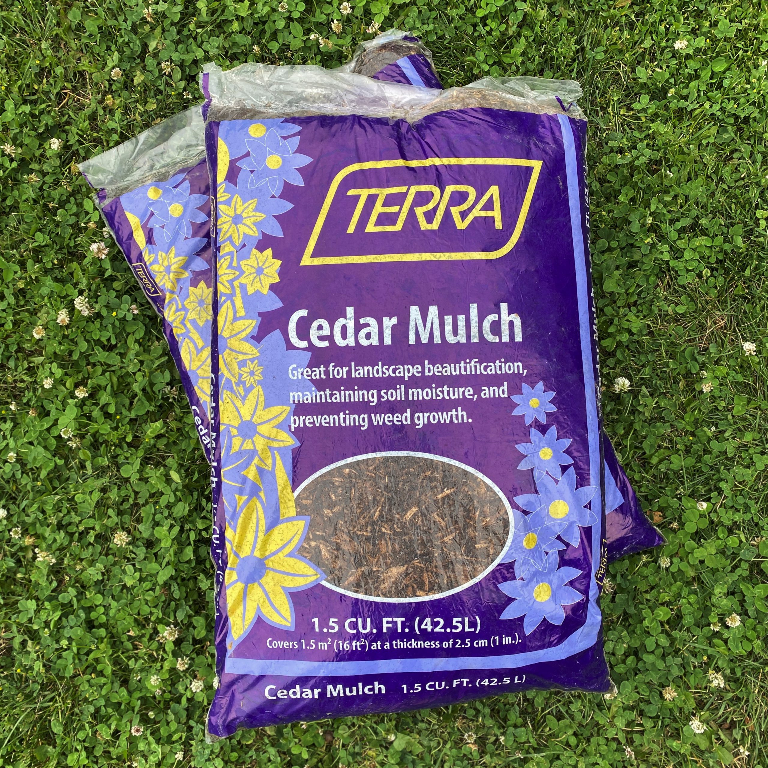 TERRA Cedar Mulch - Natural, Black or Red (1.5 cu ft) SAVE with 5 or more bags!