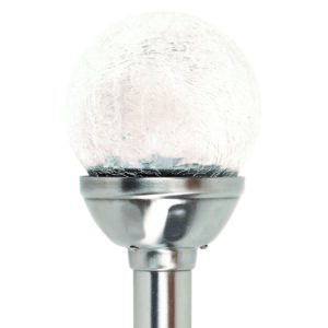 Solar Crackle Glass Ball Stake Light Stainless Steel
