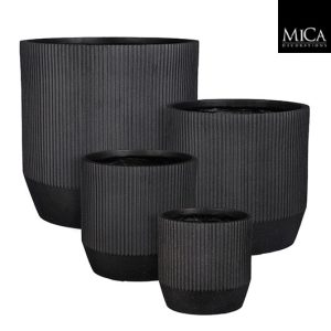 Nuovo Round Outdoor Pot in Black - available in four sizes