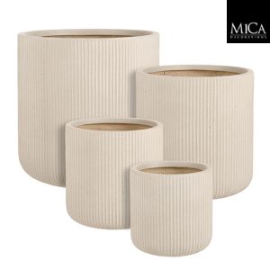 Nuovo Round Base Outdoor Pot in Beige - available in four sizes