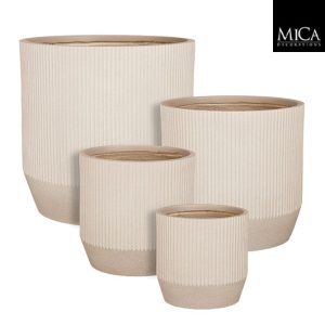 Nuovo Round Outdoor Pot in Beige - available in four sizes