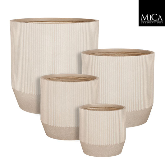 Nuovo Round Outdoor Pot in Beige - available in four sizes