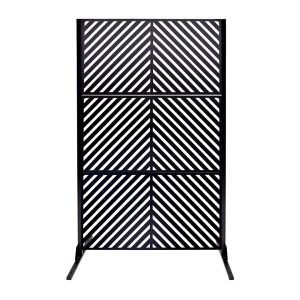 Decorative Metal Privacy Screen - Arrow Slats - 74" x 42" x 17.5"
