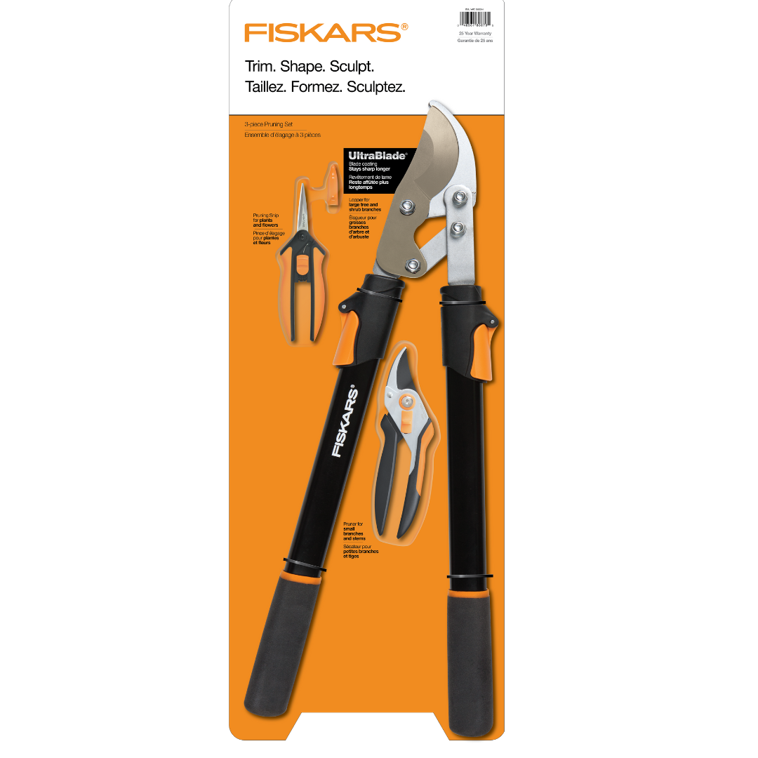 3 Piece Fiskars® Yard Care Set - 3 Premium Tools Included