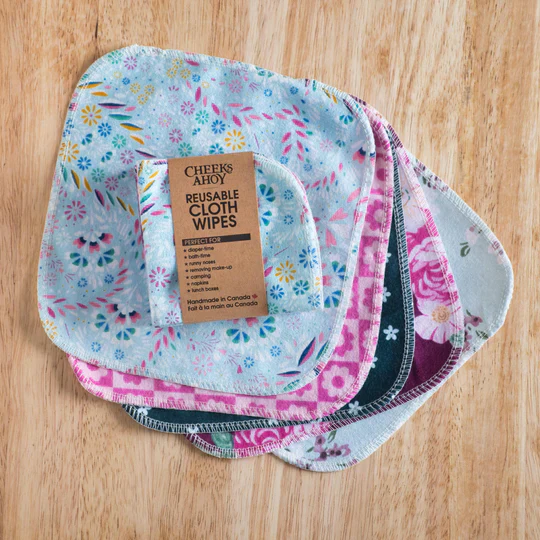 Cheeks Ahoy - Reusable Cotton Flannel Cloth Wipes