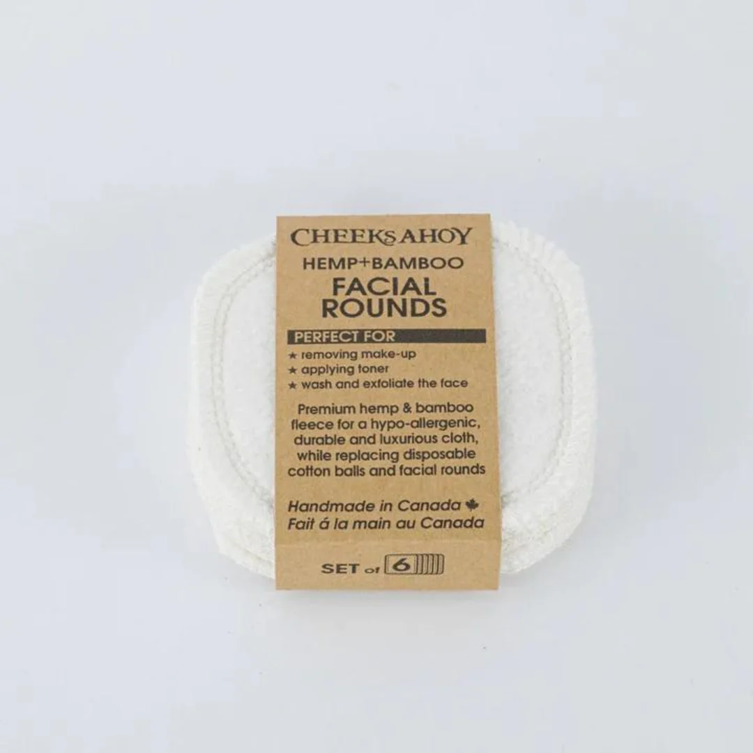 Cheeks Ahoy - Reusable Hemp+Bamboo Facial Rounds