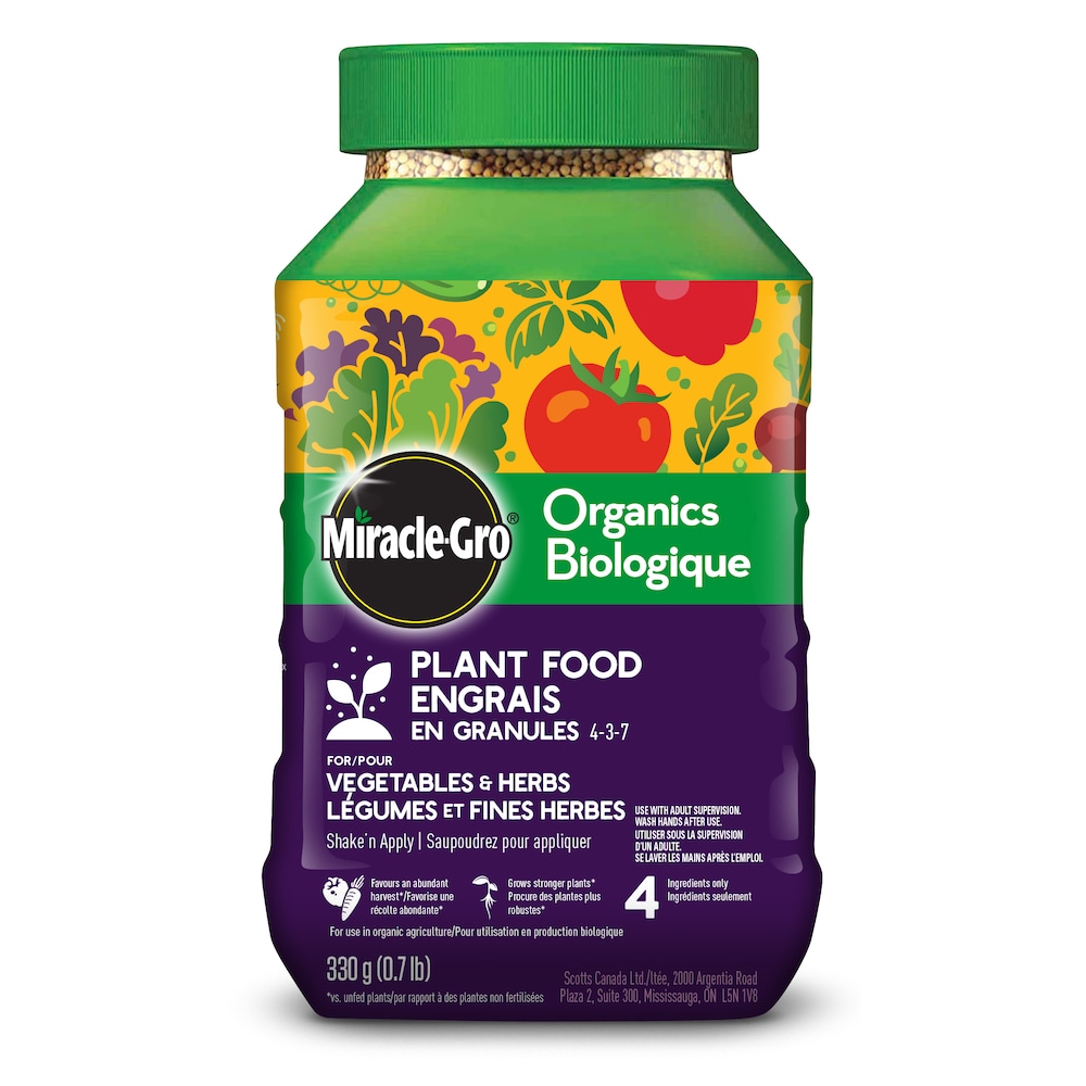 Miracle-Gro Organic Plant Food Granules for Vegetables & Herbs 4-3-7 330g