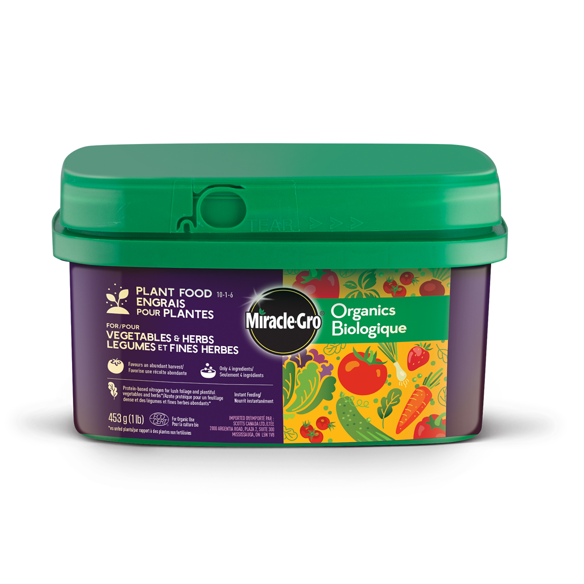 Miracle-Gro Organic Plant Food for Vegetables & Herbs 10-3-6 453g
