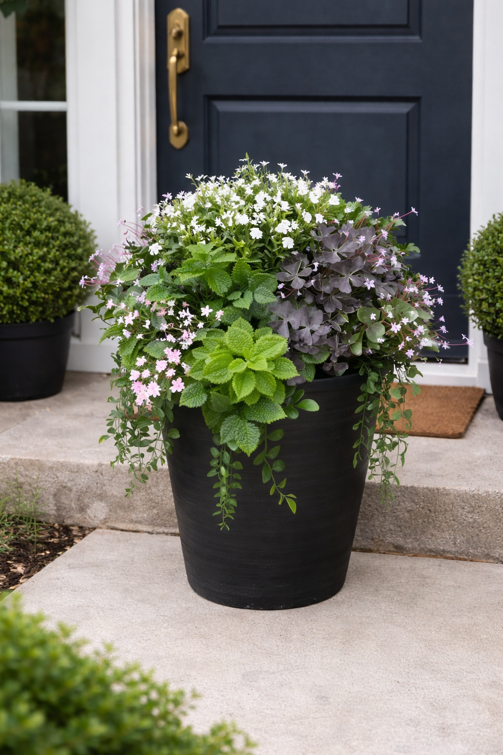 Mixed Planter (Artificial) - Pink & Purple Flowers