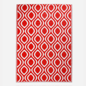Red & White Polyweave Outdoor Rug product image