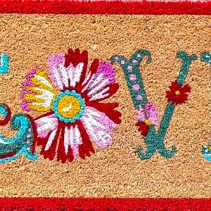 LOVE Coir Door Mat 18x30"