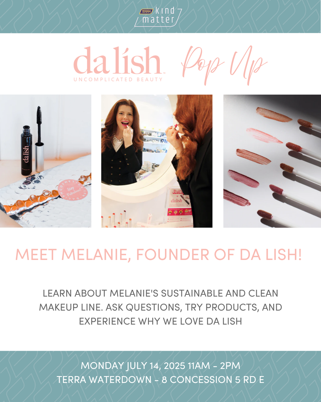 POP UP! da lish Cosmetics at TERRA Waterdown