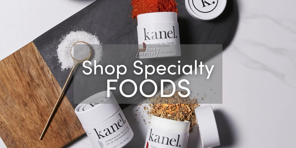 Specialty foods like spices, honey and chocolate at The Kind Matter Company.