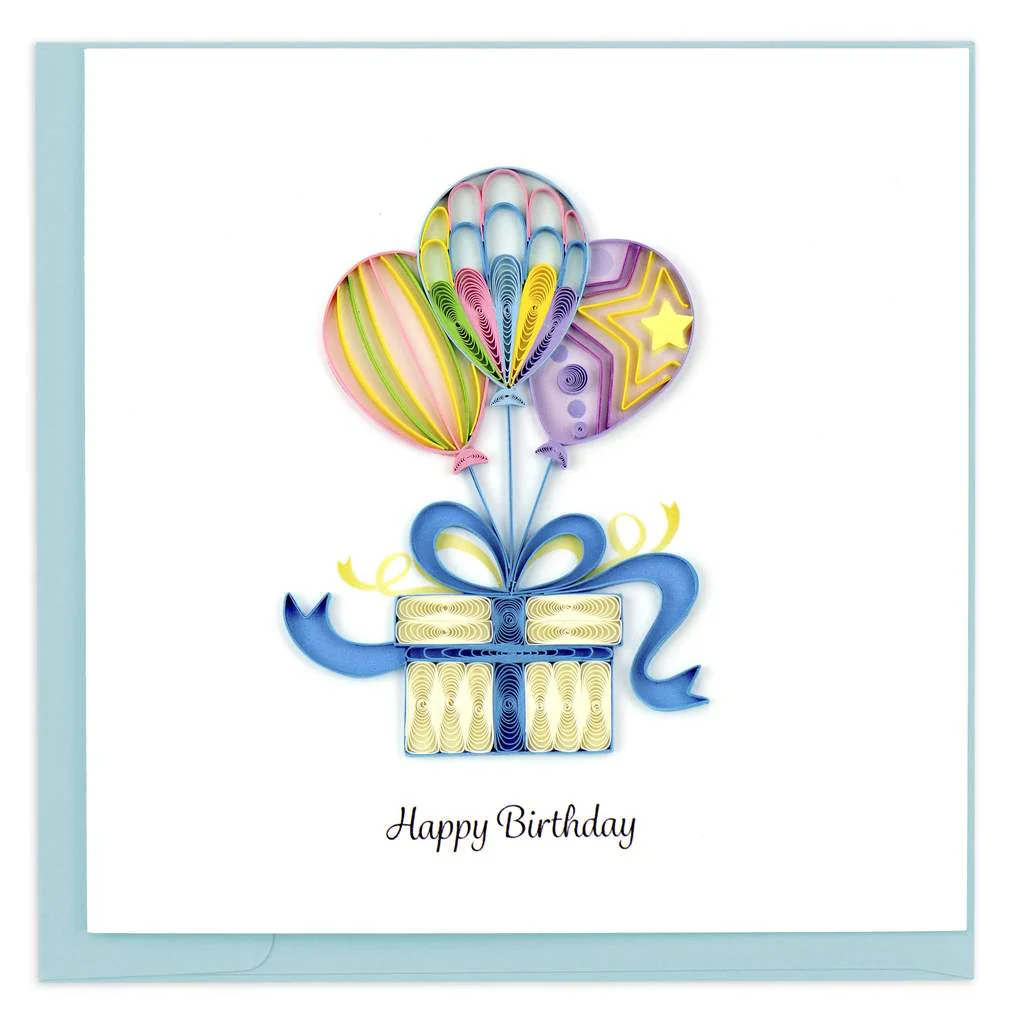 Quilling Card - Quilled Balloon Surprise Birthday Card