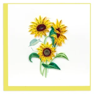 Quilling Card - Quilled Wild Sunflowers Greeting Card