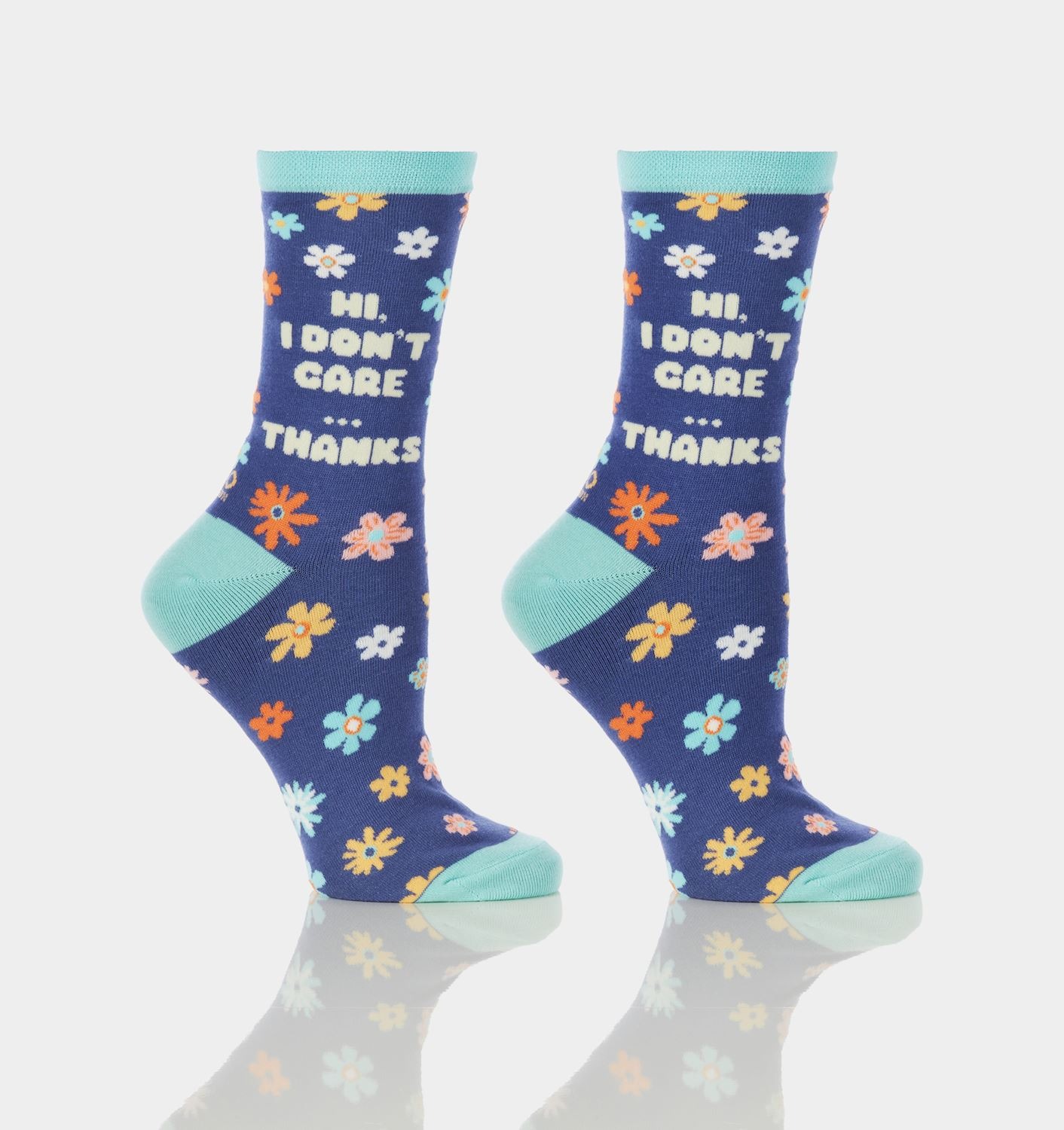 Yo Sox - women's crew sock i don't care