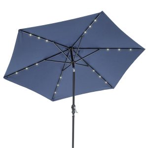 Sun-Ray 9' Round Solar Lighted Umbrella - 2 Colours to Choose from