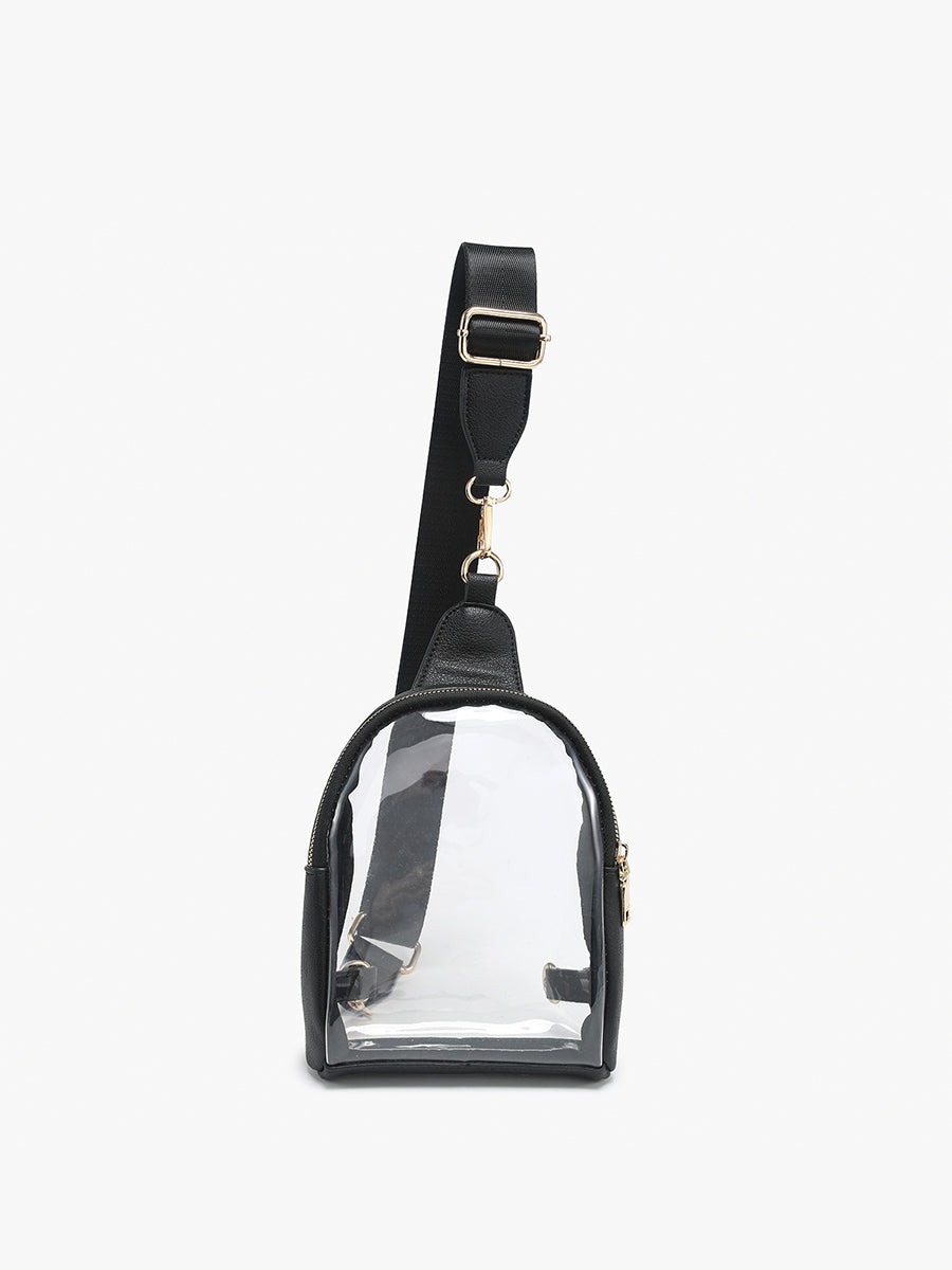 Jen & Co Stadium Bag - Ellen clear sling bag with removable straps (available in two colours)