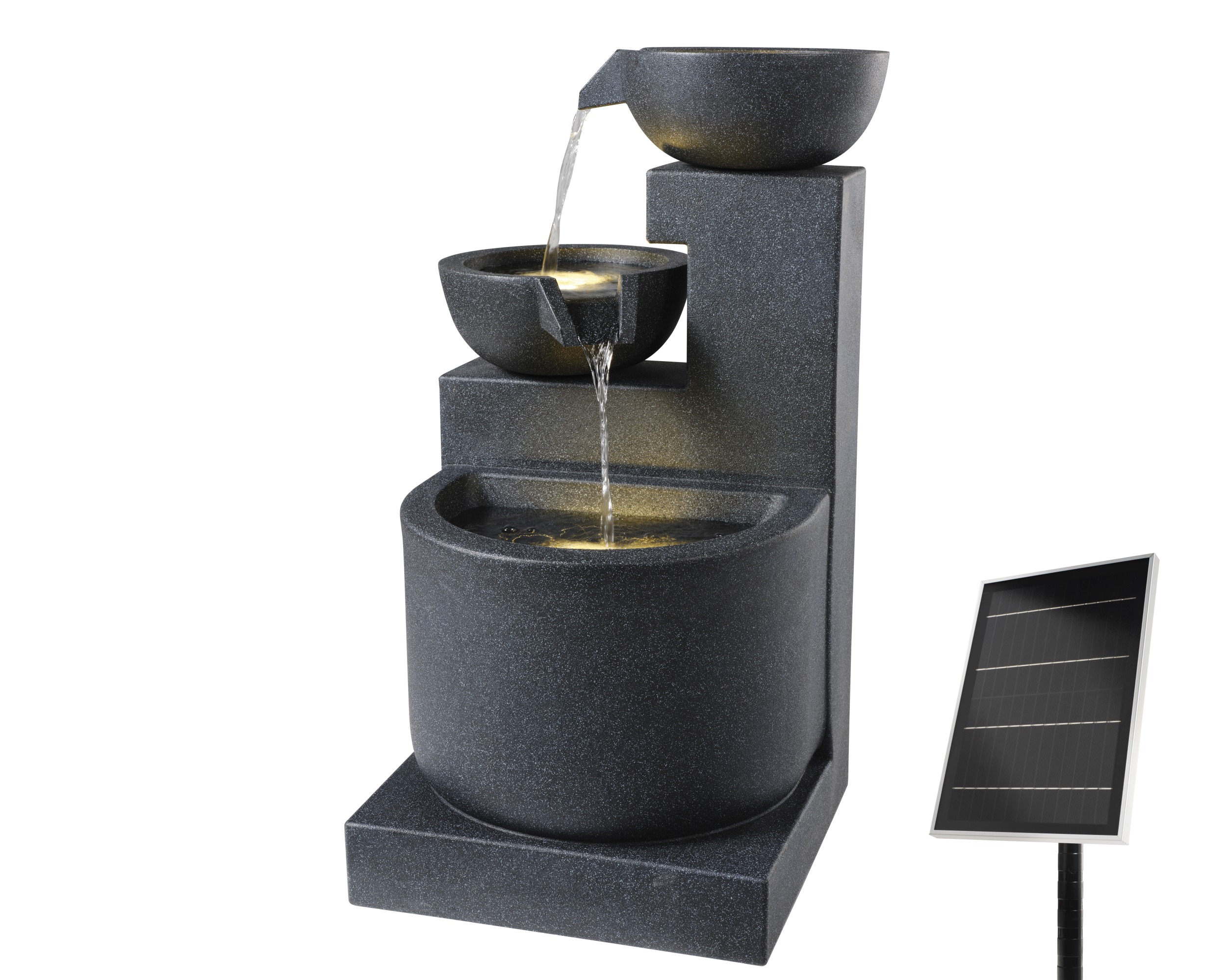 Pedestal Tiered Solar Outdoor Fountain