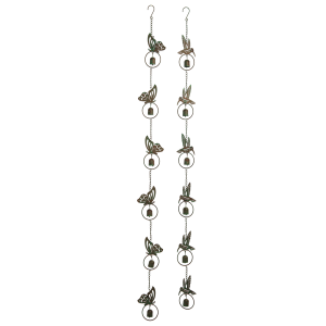 Laser Cut Butterfly or Hummingbird Rain Chain with Bells