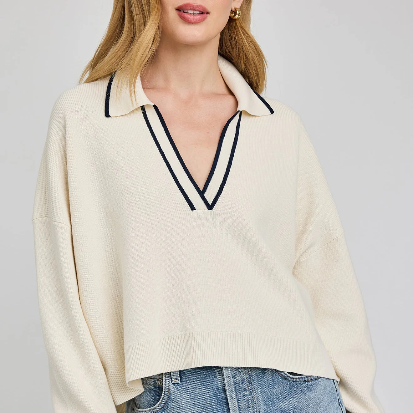 Gentle Fawn Tristan V-Neck Sweater (Cream)