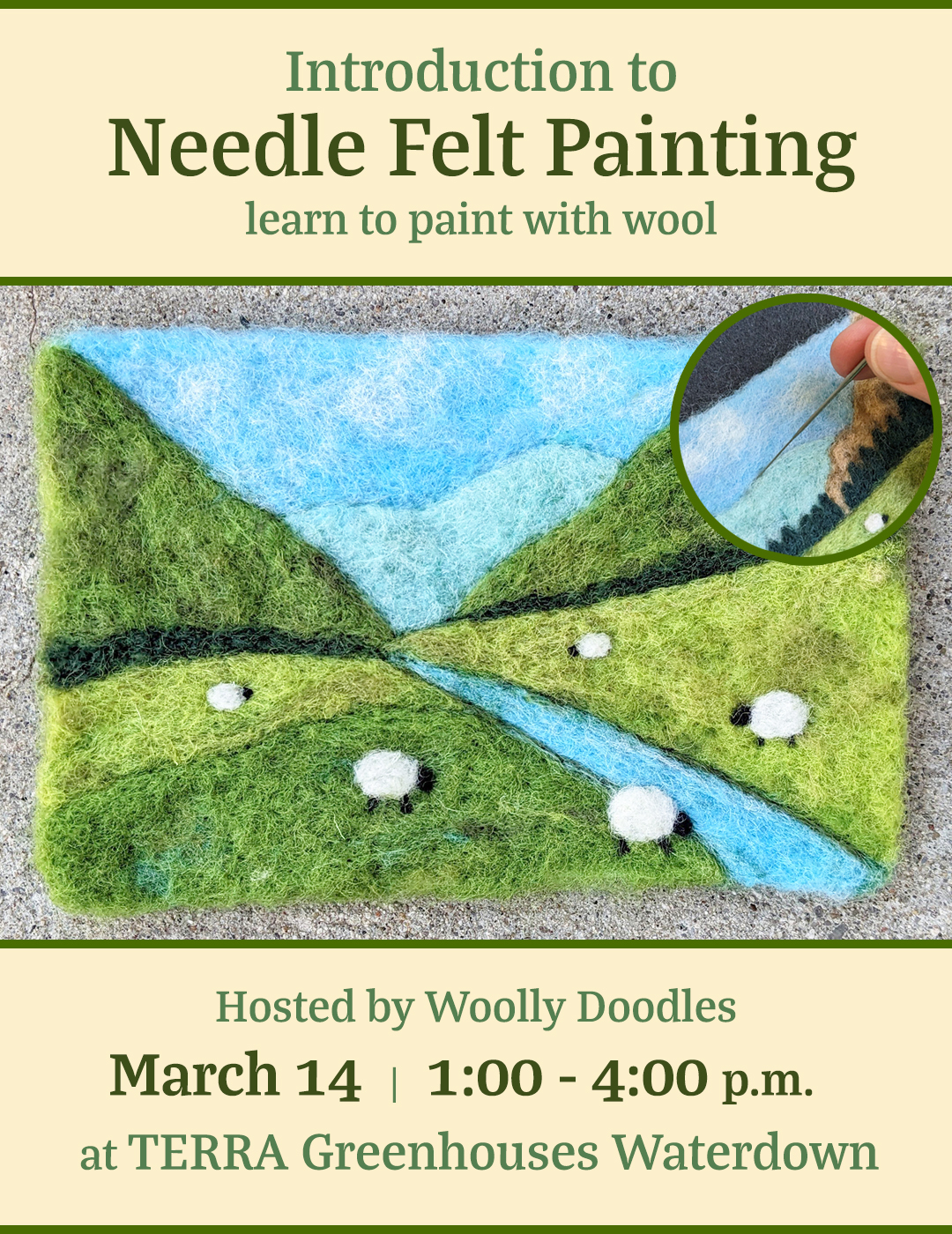 Intro to Needle Felt Painting Workshop at TERRA Waterdown
