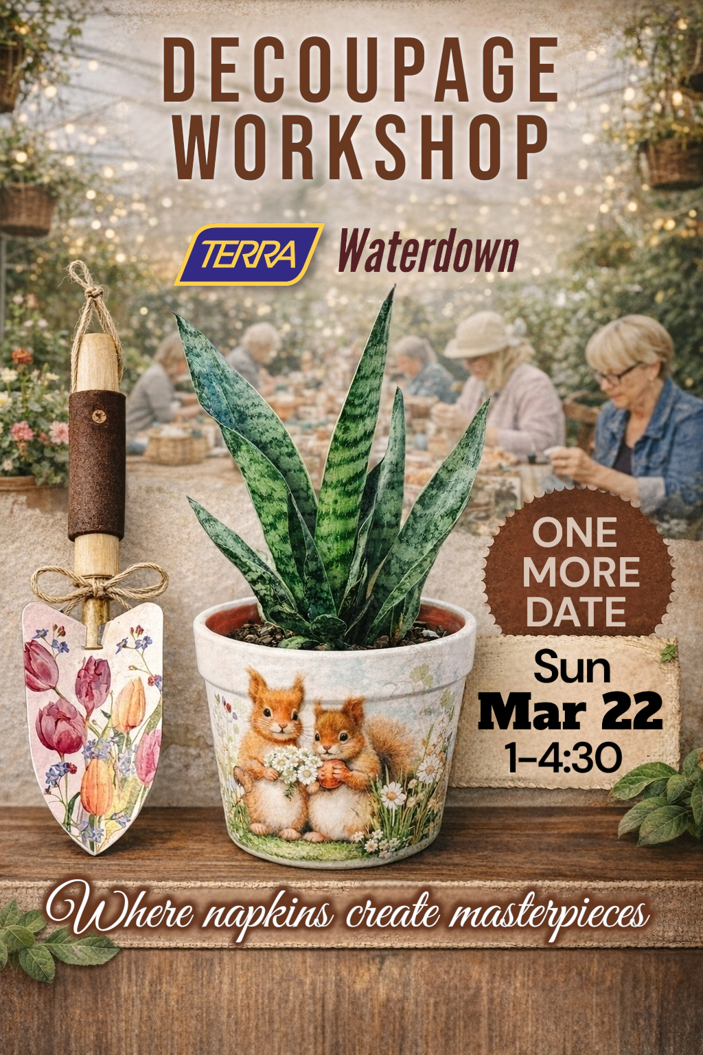 SOLD OUT Decoupage Workshop at TERRA Waterdown