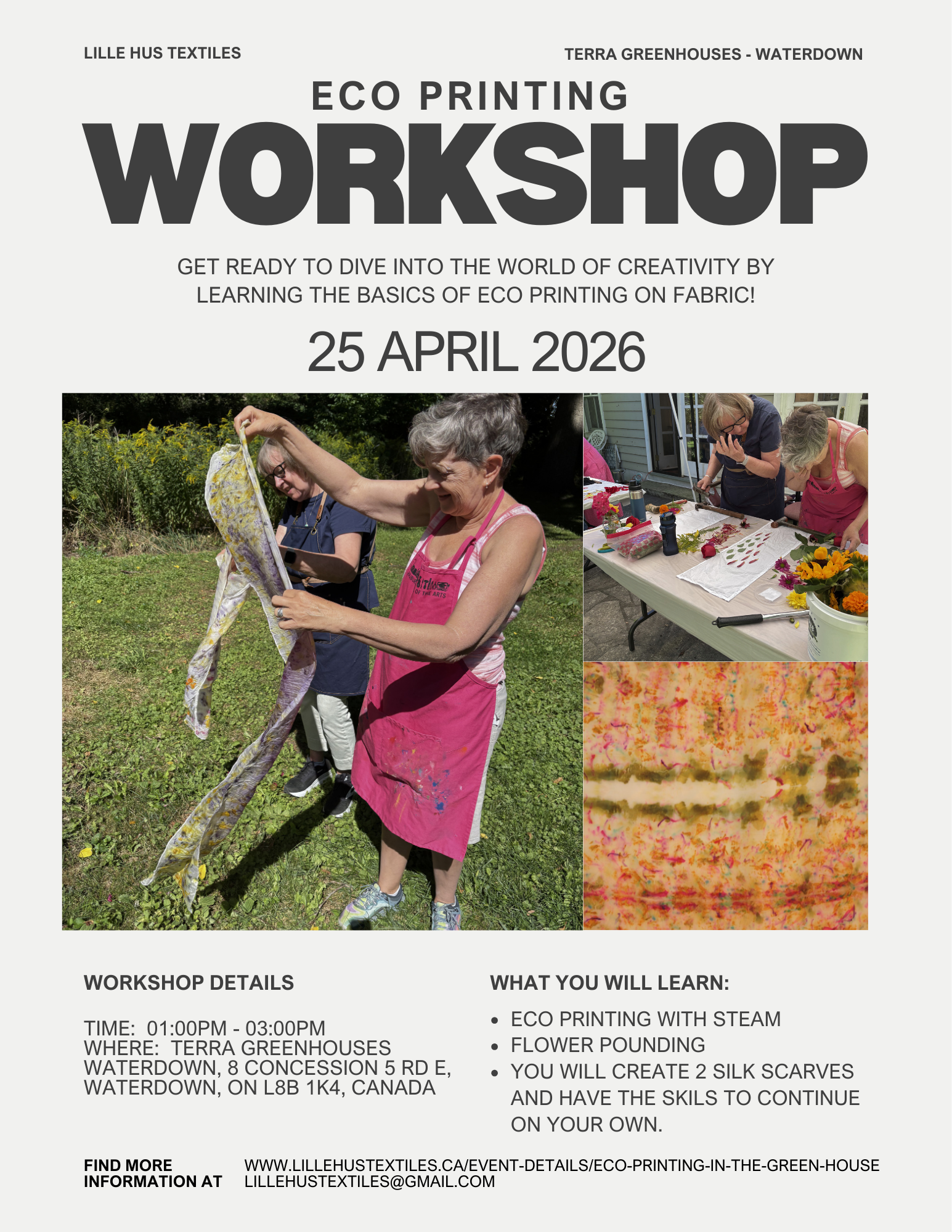 SOLD OUT Eco Printing Workshop at TERRA Waterdown