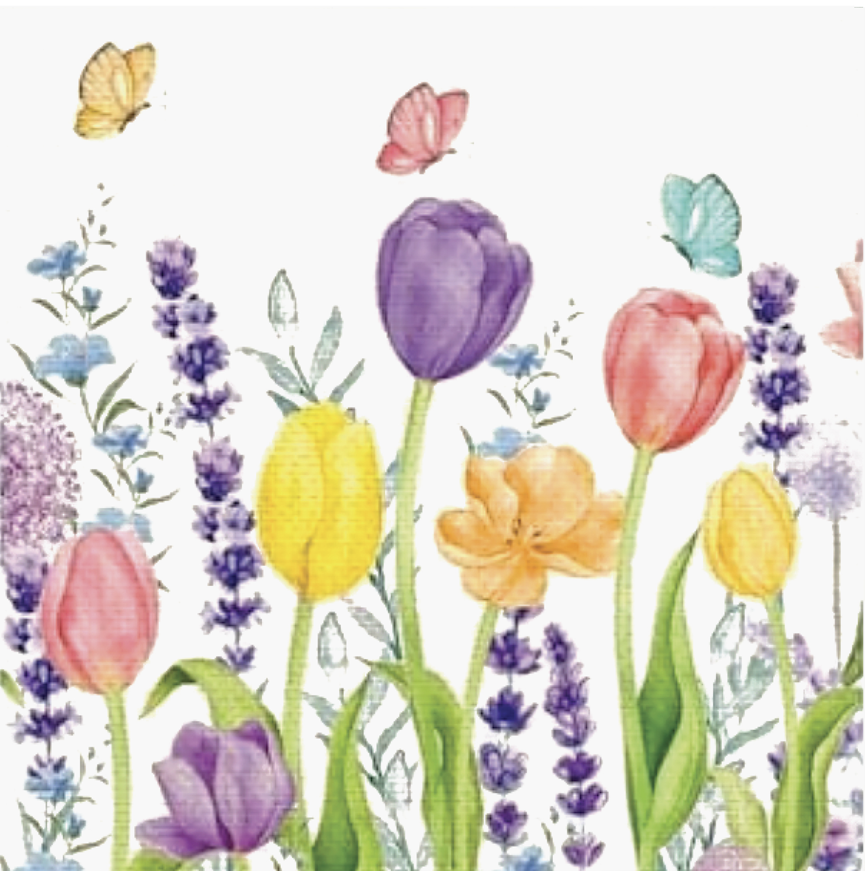 Tulip Garden Printed Napkin
