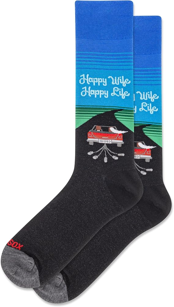 Hot Sox - Men's Happy Wife Happy Life Crew Socks