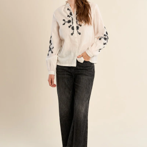 Molly Bracken Embroidered Cotton Blouse