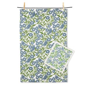 Bird and Leaves Dishcloth Set