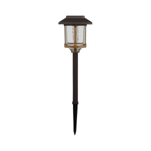 Solar Metal & Glass Two Tone Pathway Light with Filament LED