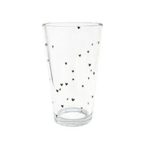 Heart With Love Glass Tall Set Of 4 Black