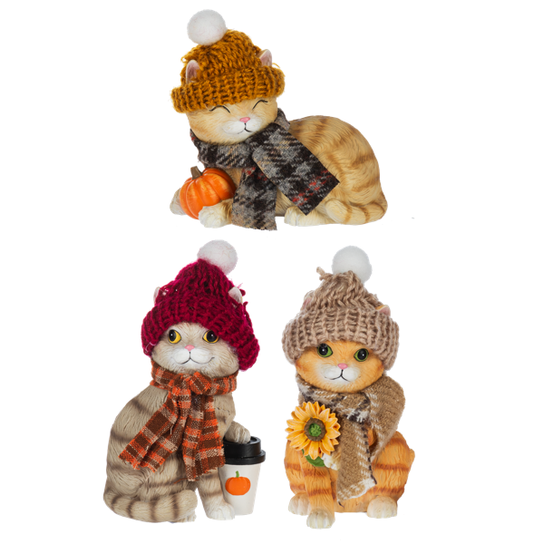 Fall Cat Figurine