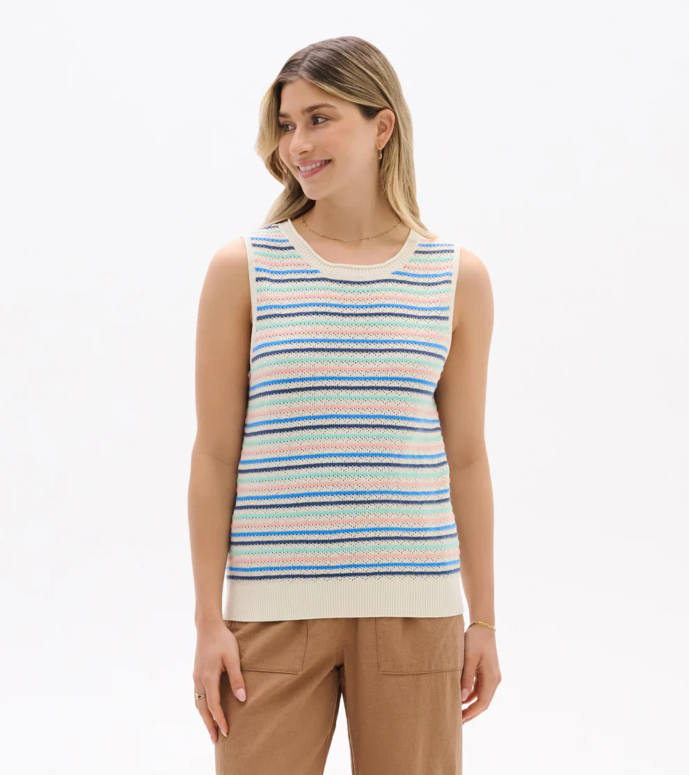 Hatley Kate Sleeveless Tank (Blush Stripes)