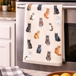 Multi Cats Tea Towel