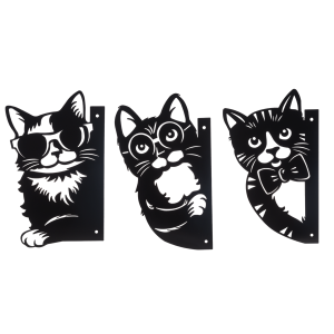 Laser Cut Peeking Cat Wall Decor - 3 Styles to Choose From