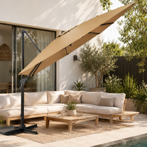10ft Cantilever Square Umbrella Tan