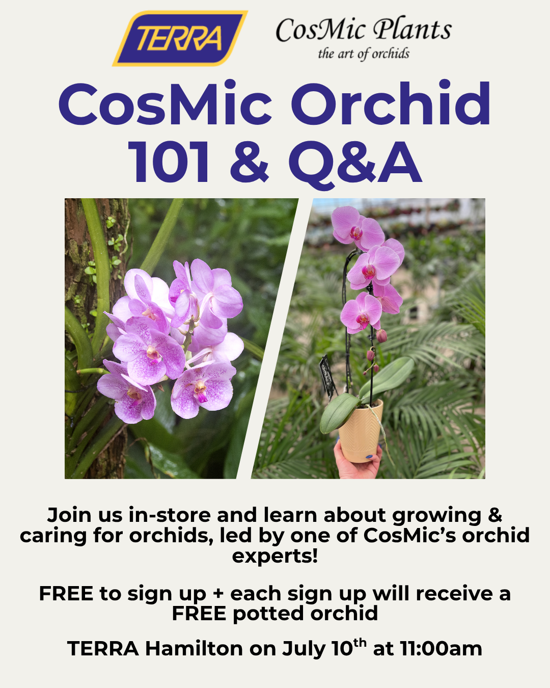 SOLD OUT CosMic Orchid Talk & Q&A at TERRA Hamilton