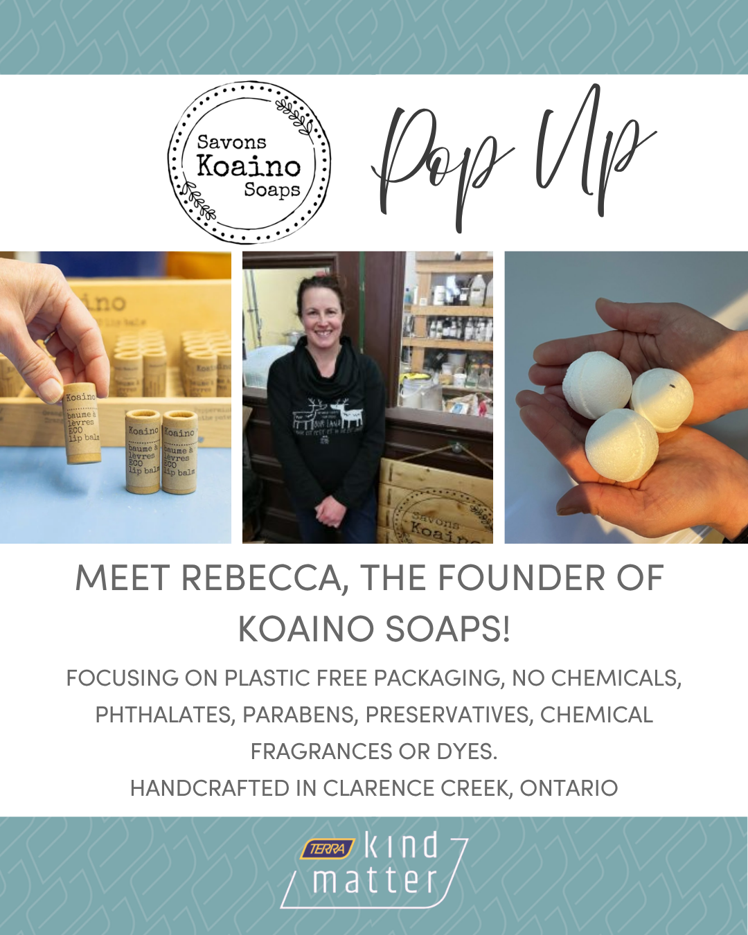 Koaino Soap Pop Up at Kind Matter Heartland