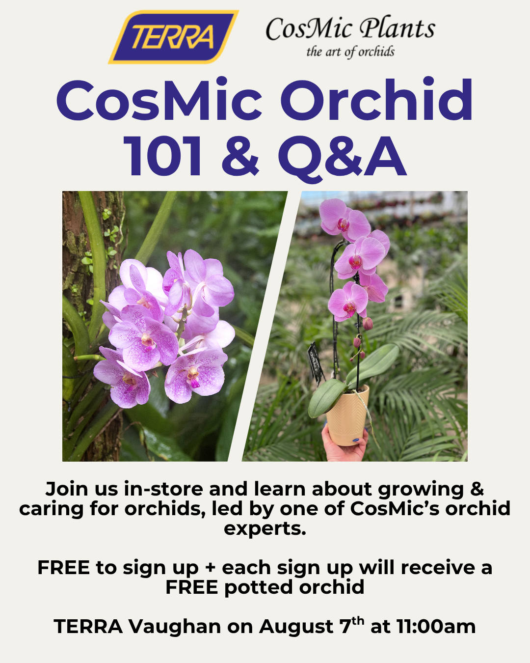 SOLD OUT CosMic Orchid Talk & Q&A at TERRA Vaughan