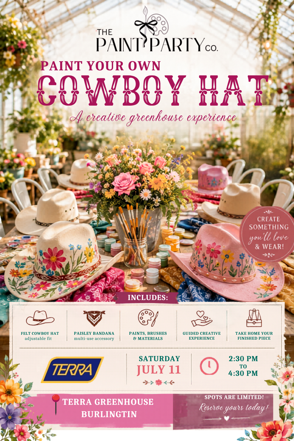 Paint Your Own Cowboy Hat Workshop at TERRA Burlington