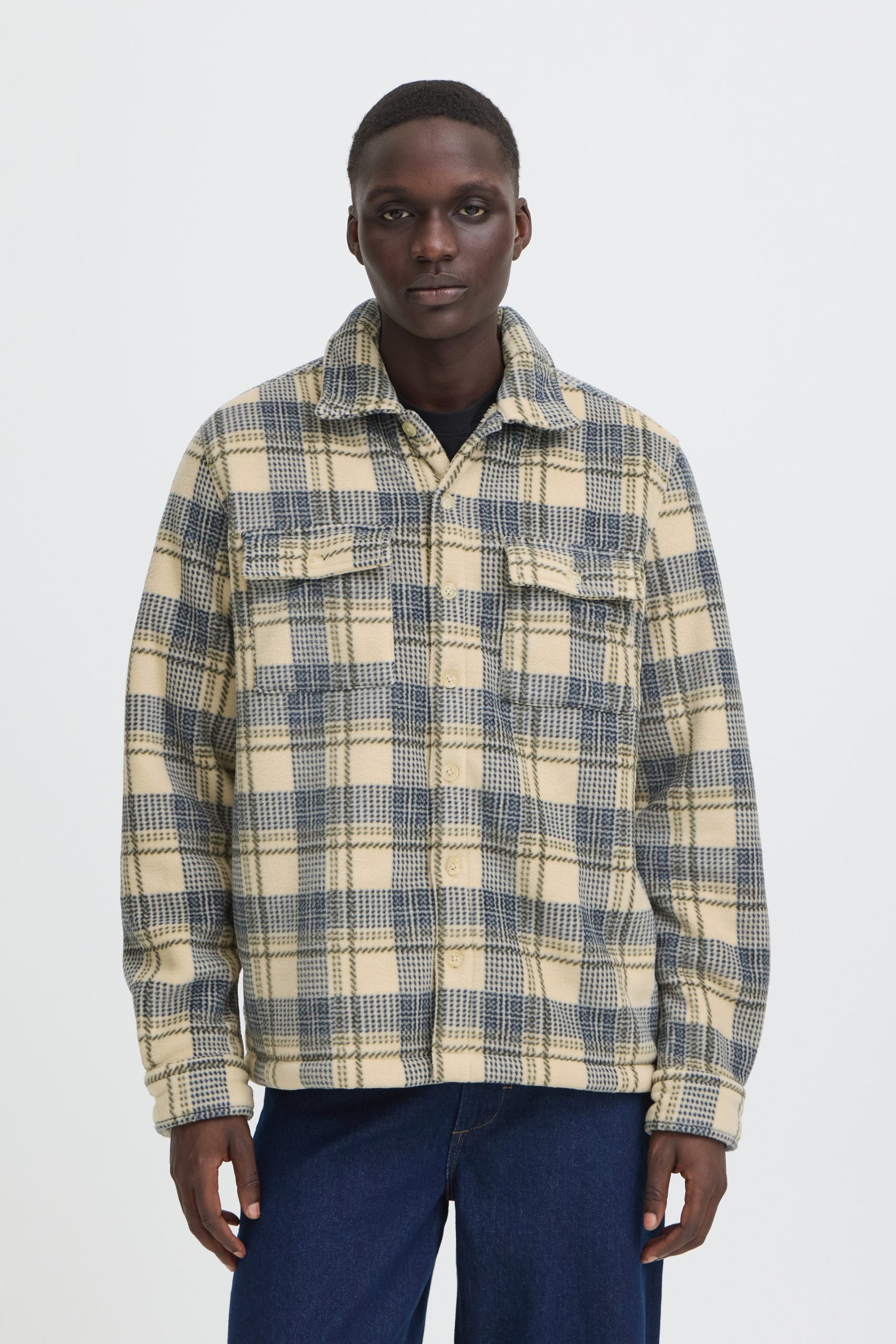 Blends - Baki Checked Fleece Overshirt