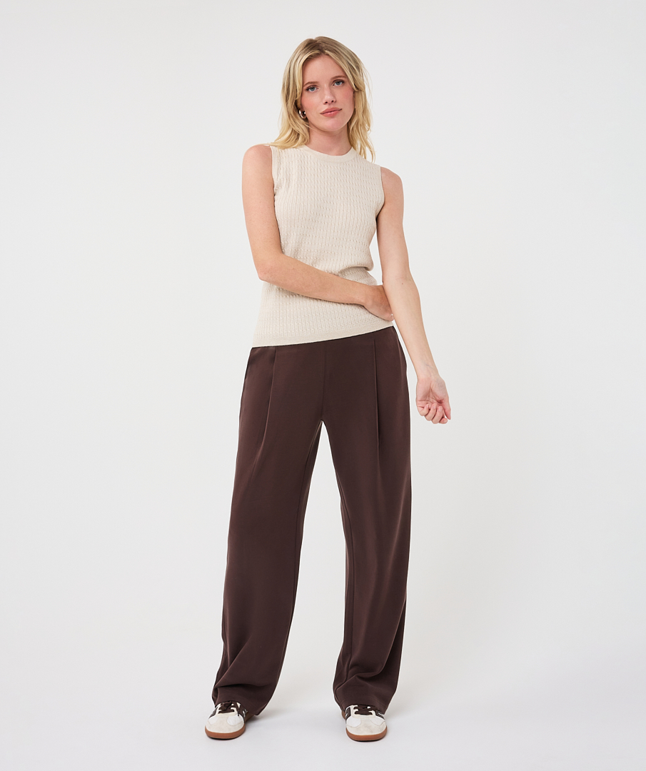 EsQualo - Singlet Cable with Lurex Sweater