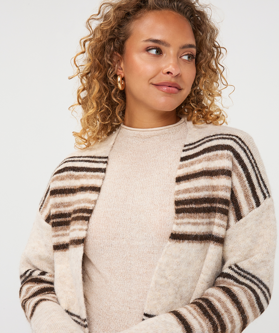 EsQualo - Cardigan Horizontal Striped