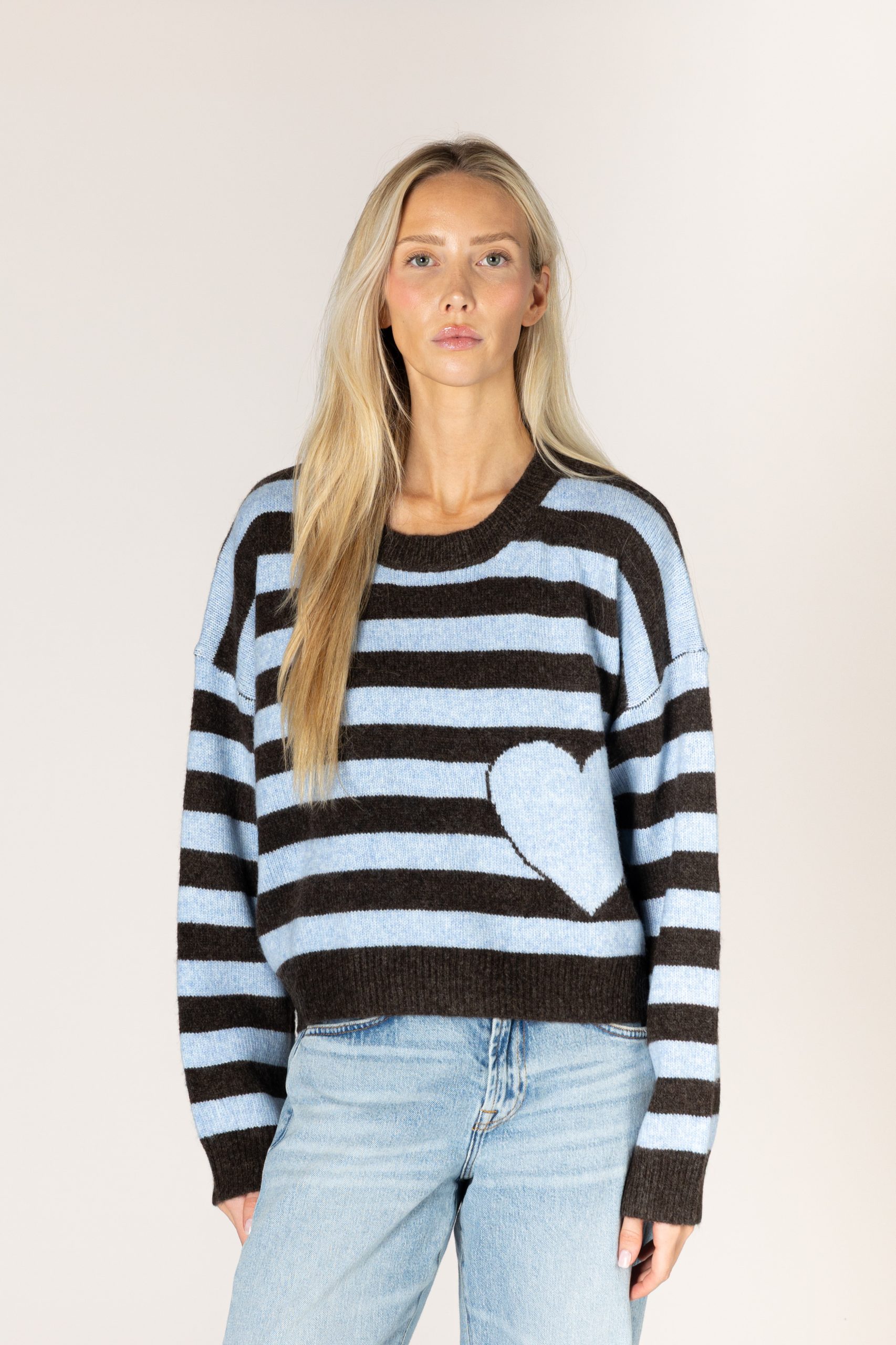 Lyla & Luxe - Heart Stripe Sweater