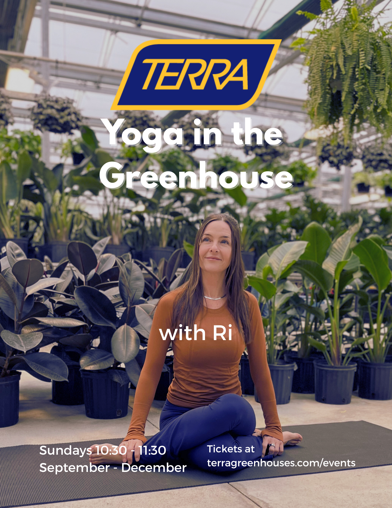 Yoga in the Greenhouse with Ri at TERRA Hamilton