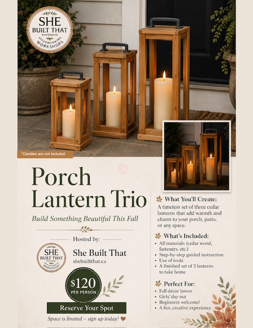 Porch Lantern Trio Workshop at TERRA Waterdown